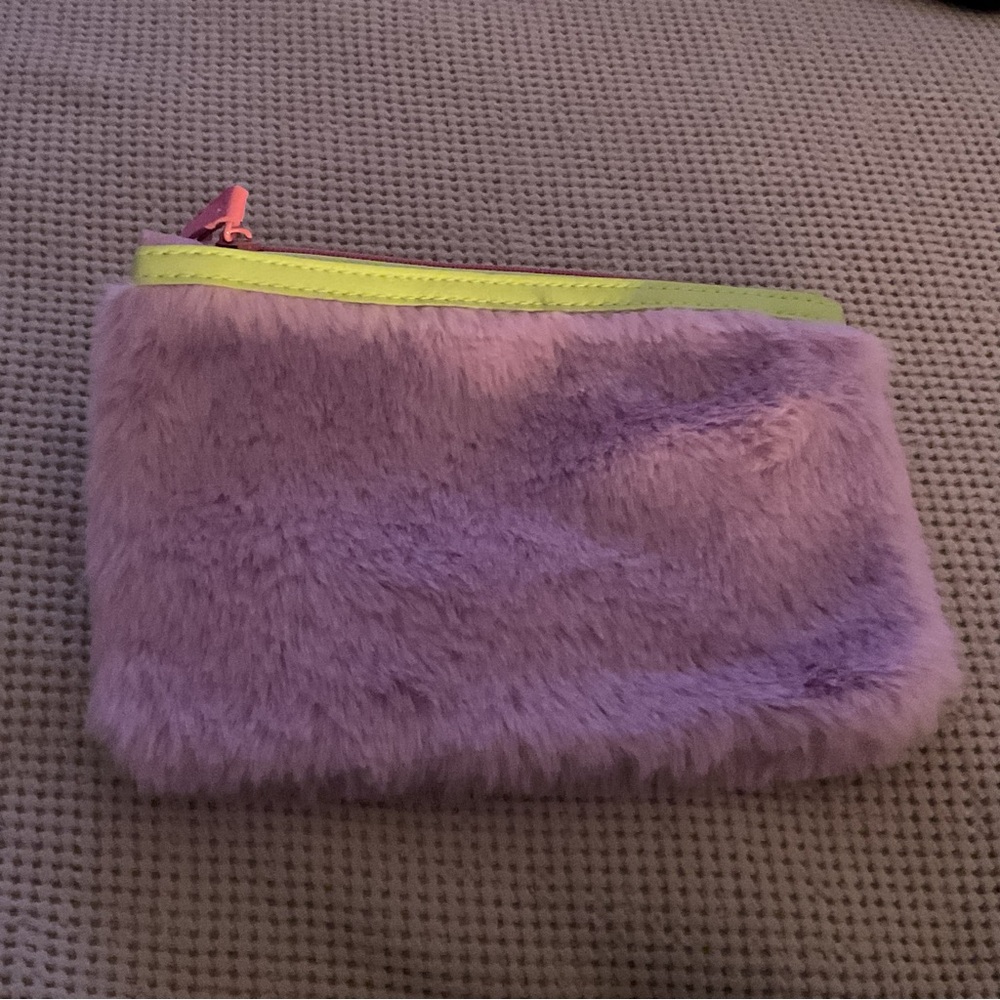 Purple Furry Kids Pouch + Red and Pink Bag